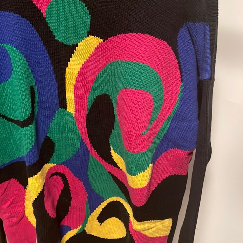 Funky color swirl sweater